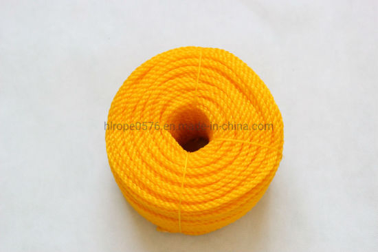 Hebras de PE3 naranja de 6 mm en bobinas, rollos, bobinado, 3 hebras de PE, cuerda trenzada de PP