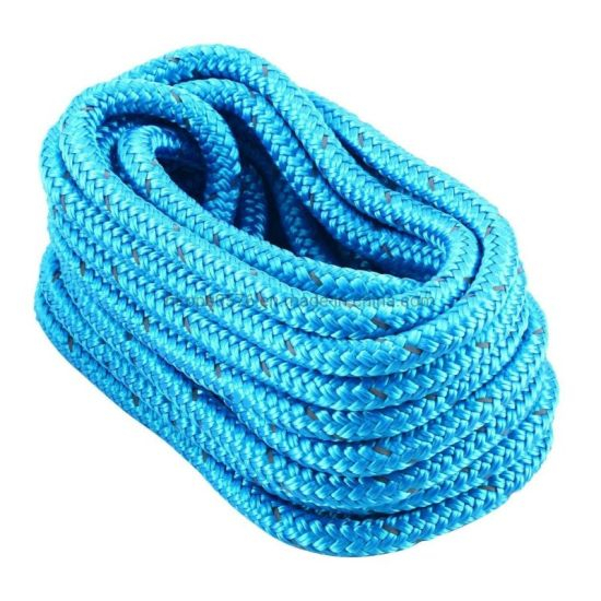 Cuerda trenzada de poliéster azul marino con trazador negro