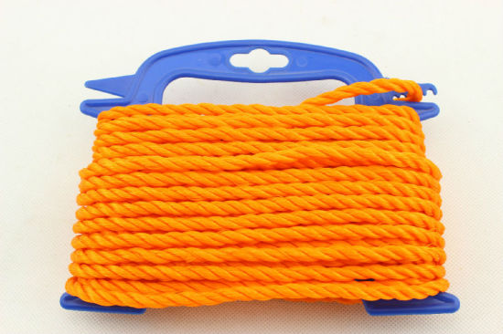 Hebras de PE3 naranja de 6 mm en bobinas, rollos, bobinado, 3 hebras de PE, cuerda trenzada de PP