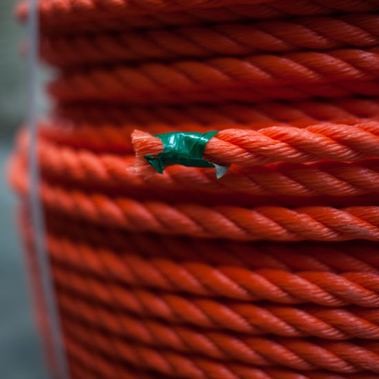 Cuerda plástica de polietileno PE naranja 3strand
