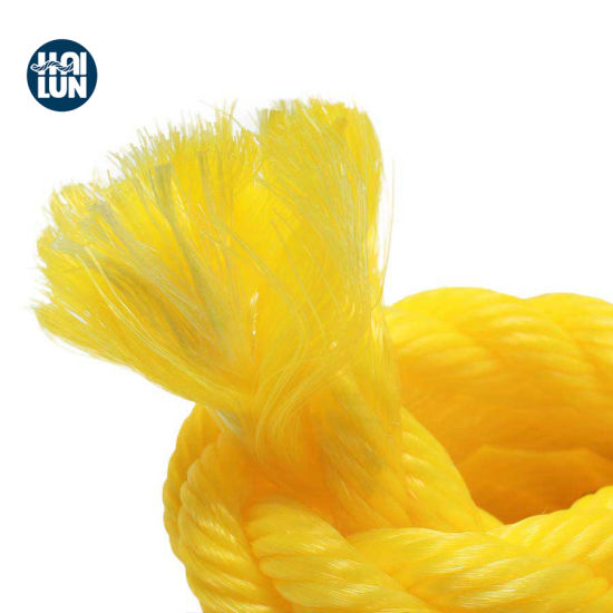 Cuerda de bote de PE amarillo de 3 hebras en rollo o bobina