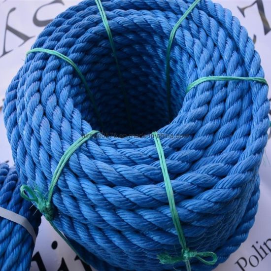 Cuerda marina azul al por mayor de la cuerda del polipropileno de la cuerda de los PP 3strand para la pesca y el amarre